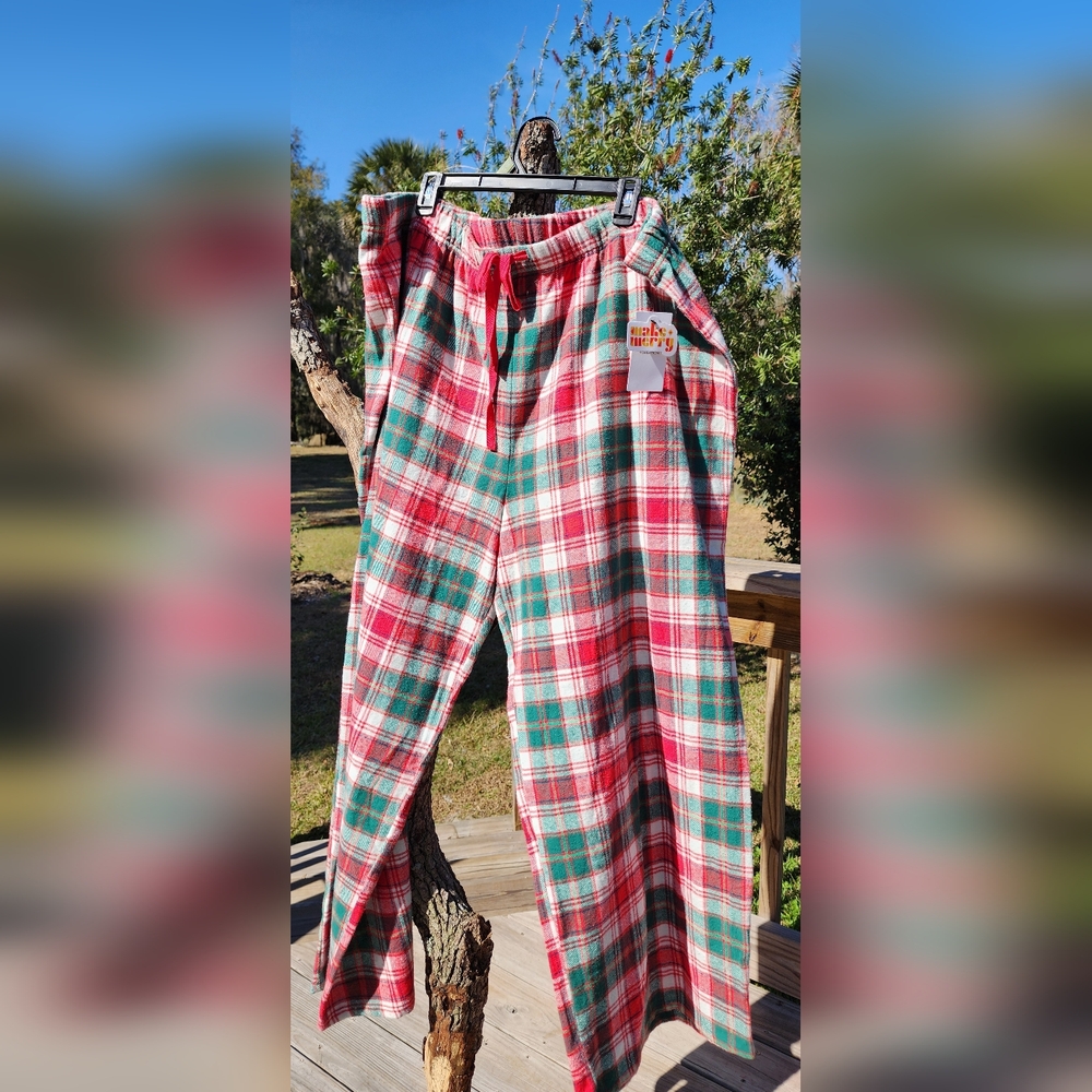Nordstrom 3X Plaid NWT Sweatpants 100%cotton Flanel